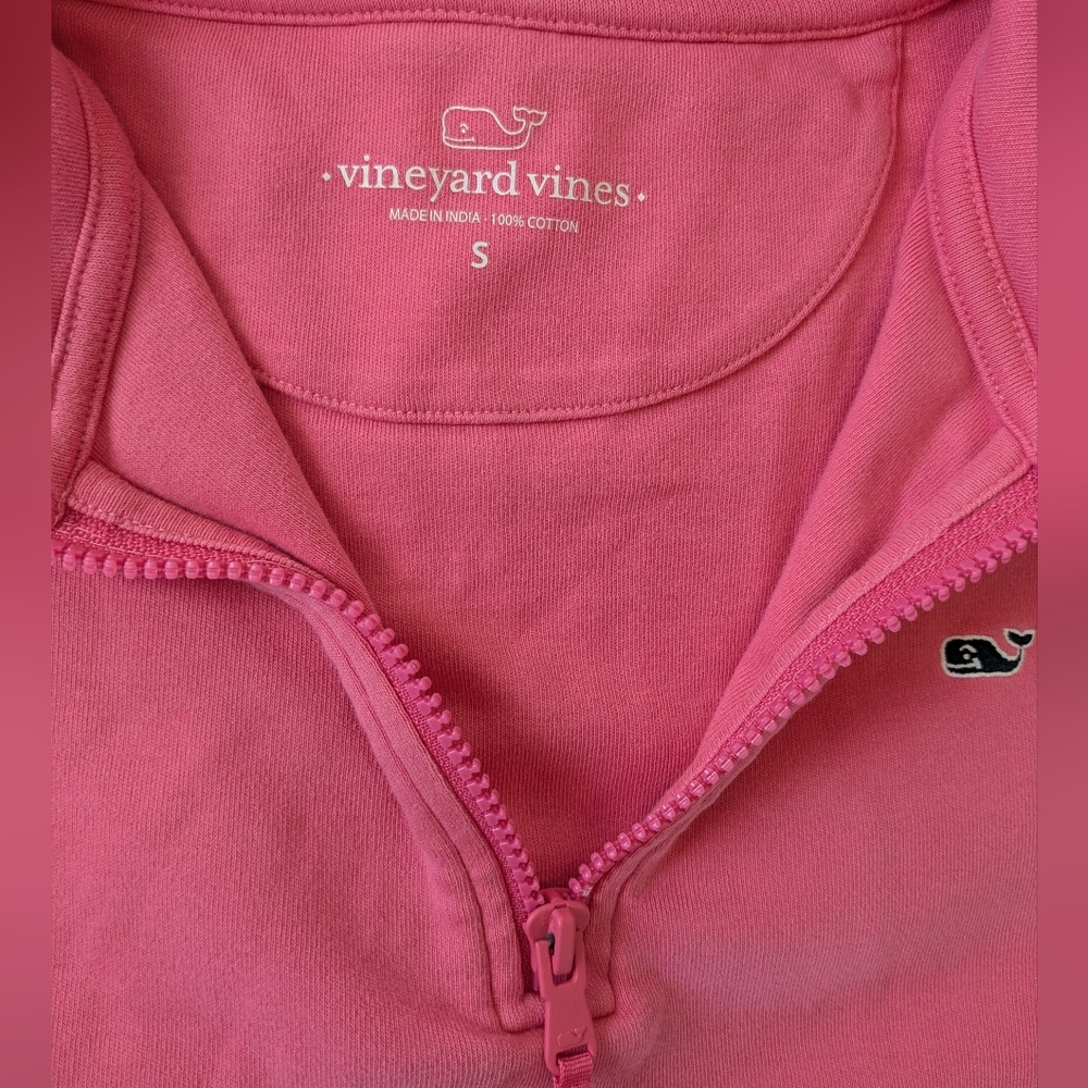 Vineyard Vines Solid Pink Quarter Zip Pullover Sw… - image 7